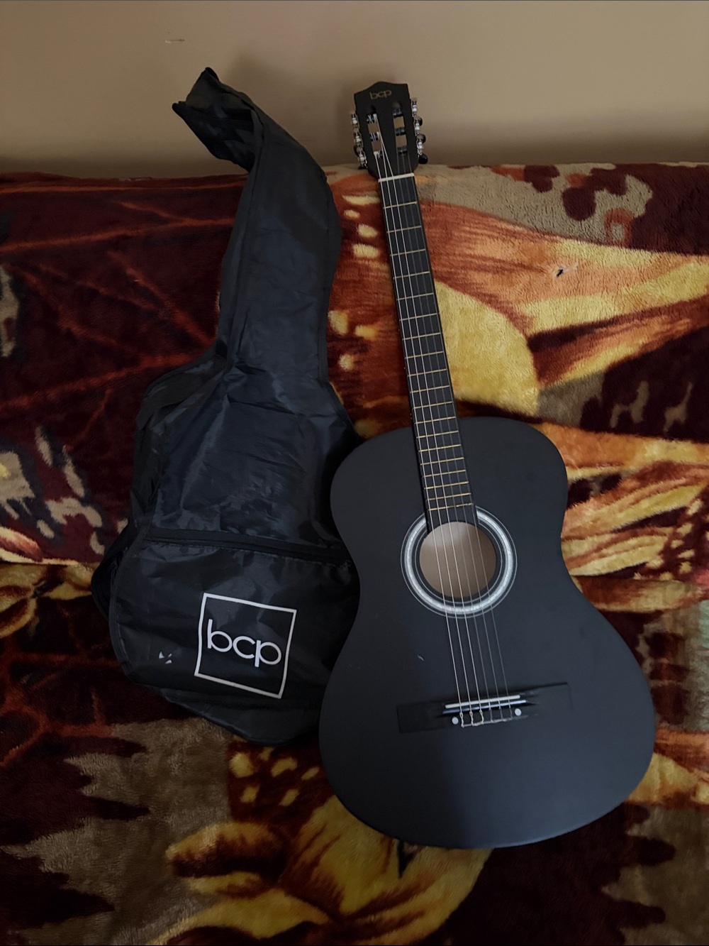 BCP Black Padded Guitar Backpack - Protective Carry Bag for Acoustic Guitars